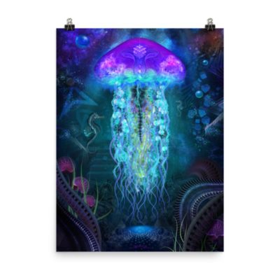 Cosmic Luminescence - 18 x 24 Museum-Quality, Thick, Matte Paper Poster.