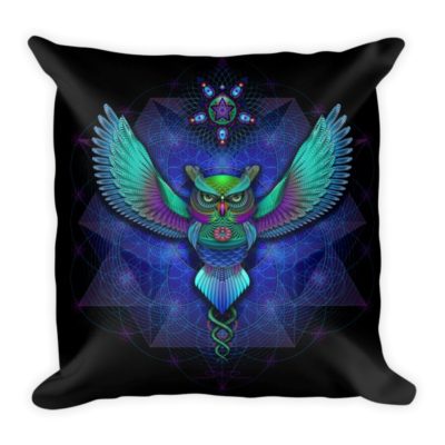 Sacred Geometry Owl - 18 x 18 Soft Pillow