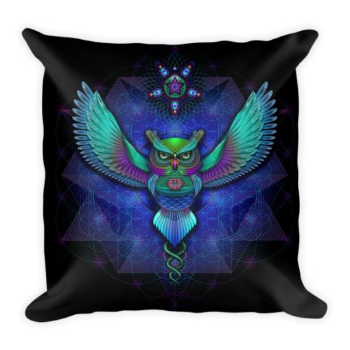 Sacred Geometry Owl - 18 x 18 Soft Pillow