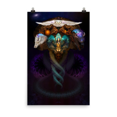 Calling The Spirit Animals – 24 x 36 Museum-Quality, Thick, Matte Paper Poster.