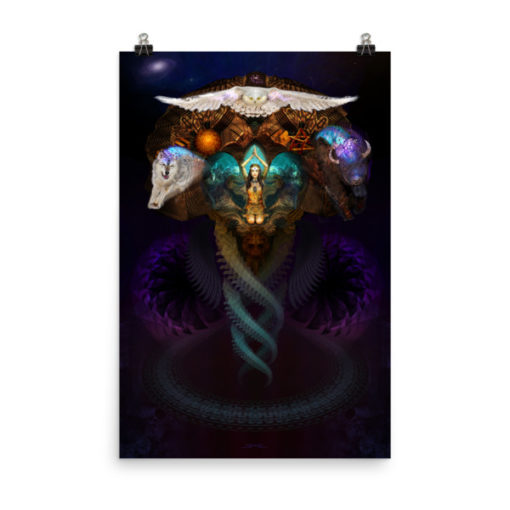 Calling The Spirit Animals – 24 x 36 Museum-Quality, Thick, Matte Paper Poster.