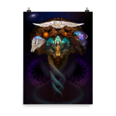 Calling The Spirit Animals – 18 x 24 Museum-Quality, Thick, Matte Paper Poster.