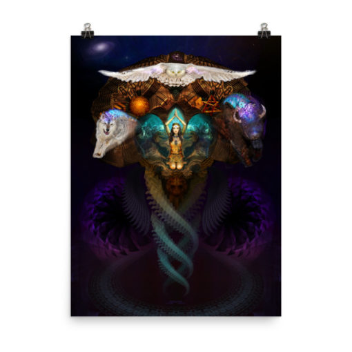 Calling The Spirit Animals – 18 x 24 Museum-Quality, Thick, Matte Paper Poster.
